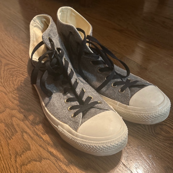 Converse Gray Wool High Tops - Picture 1 of 5